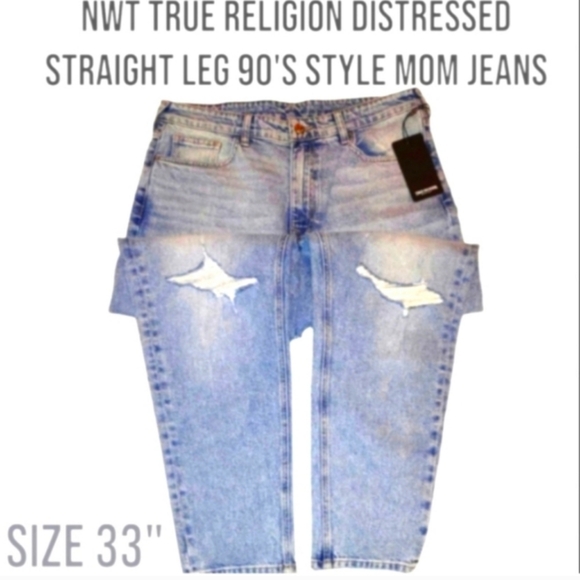 NWT True Religion Special Edition High-Rise Straight Leg 90's Style Jeans 👖🆕 - Picture 4 of 9